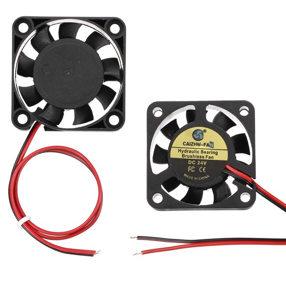 Uxcell 2 Pack3D Printer Cooling Fan, 24V 4010 Extruder Hot End Cooling Fan Replacement 8000RPM with Pre-Stripped Wire Tips for 3D Printer Computer CPU Heatsink, 40x40x10mm, Black