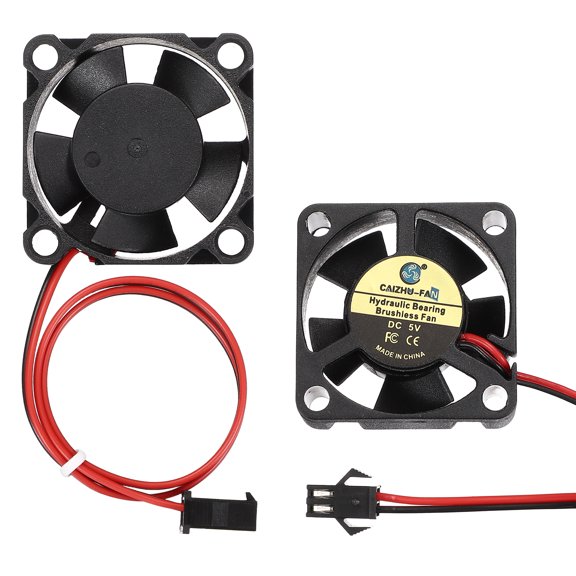 Uxcell 2 Pack3D Printer Cooling Fan, 5V 3010 Extruder Hot End Cooling Fan Replacement 8000RPM with SM Positive Terminal for 3D Printer Computer CPU Heatsink, 30x30x10mm, Black