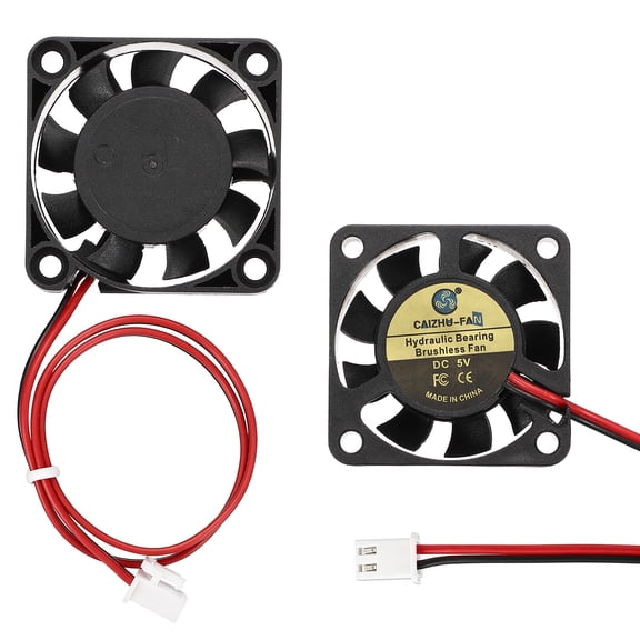 Uxcell 2 Pack3D Printer Cooling Fan, 5V 4010 Extruder Hot End Cooling Fan Replacement 8000RPM with 2.54mm Locking Terminals for 3D Printer Computer CPU Heatsink, 40x40x10mm, Black