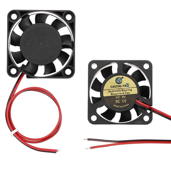 Uxcell 2 Pack3D Printer Cooling Fan, 5V 4010 Extruder Hot End Cooling Fan Replacement 8000RPM with Pre-Stripped Wire Tips for 3D Printer Computer CPU Heatsink, 40x40x10mm, Black