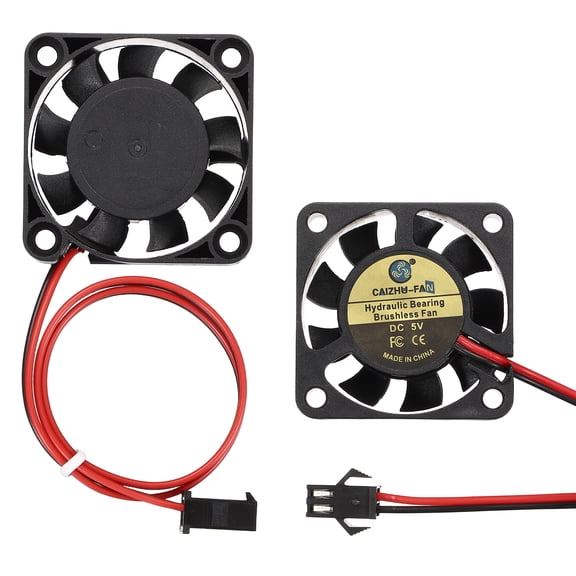 Uxcell 2 Pack3D Printer Cooling Fan, 5V 4010 Extruder Hot End Cooling Fan Replacement 8000RPM with SM Positive Terminal for 3D Printer Computer CPU Heatsink, 40x40x10mm, Black