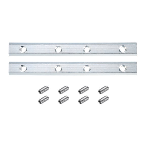 Uxcell 2 Packs 45 Series Straight Line Connector with M8 Screw for T/V Slot Profiles, Silver Tone