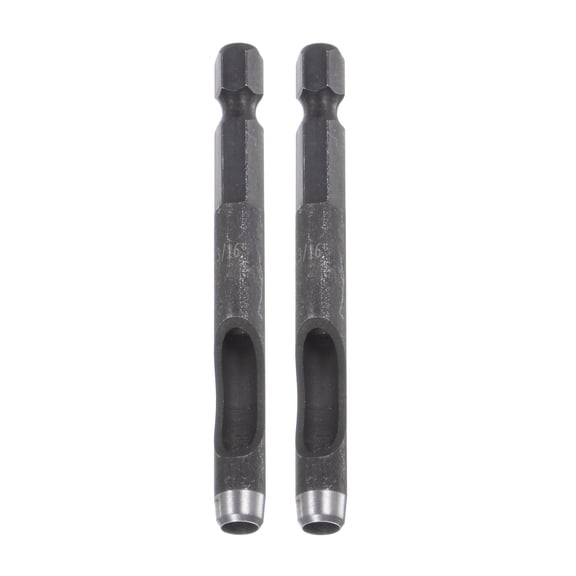 Uxcell 2 Packs Leather Hollow Punch Hex Shank for Drills, 3/16" Dia Hole Punch for Thick Fabrics Leathercraft Working
