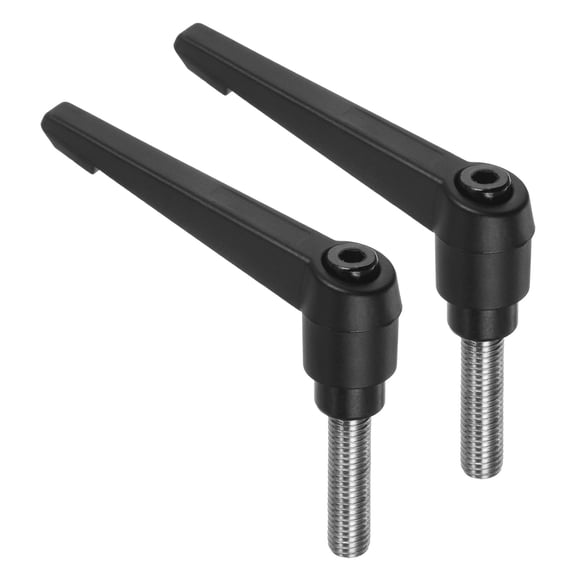 Uxcell 2 Packs M10 x 35mm 304 Stainless Steel Male Thread Adjustable Clamping Lever Handles Knobs