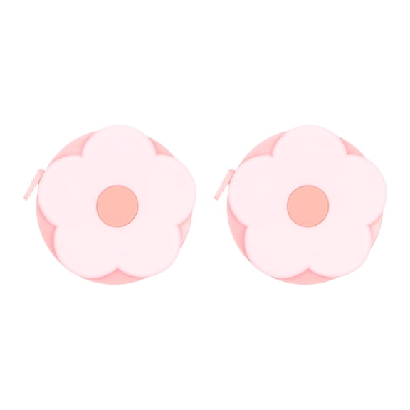 Uxcell 2 Packs Soft Tape Measure 60-Inch 1.5 Meter Retractable Mini Cartoon Measuring Tape Cute Tape Ruler, Pink Flower