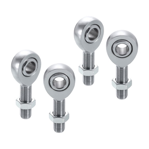 Uxcell (2 Pair) 1/2" Rod End Kit, Chrome Plated Steel Rod End Joint, Right & Left Hand Thread with Jam Nuts for Traction Bars, Steering and Links Joints