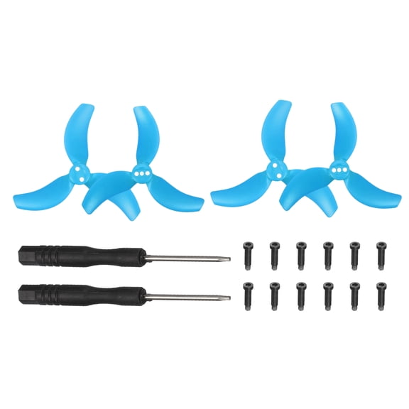 Uxcell 2 Pair 3032S Propellers, Propeller Blades Low Noise Wings Quick Replacement Colorful Wing Blade Spare Part for Drone Handheld Quadcopter Drone Accessories, Blue