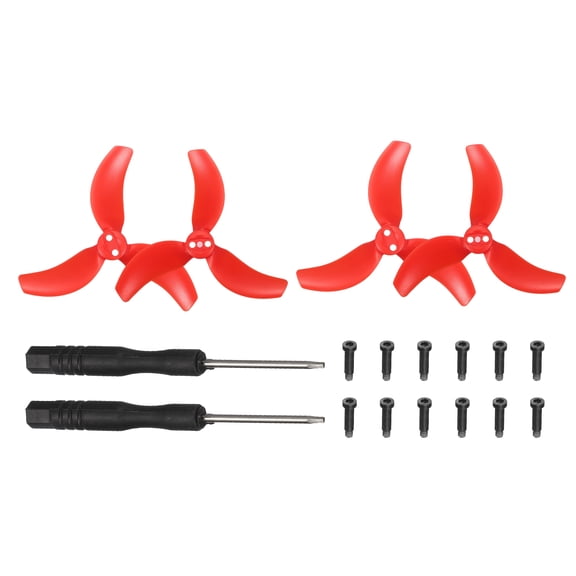 Uxcell 2 Pair 3032S Propellers, Propeller Blades Low Noise Wings Quick Replacement Colorful Wing Blade Spare Part for Drone Handheld Quadcopter Drone Accessories, Red