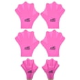thumbnail image 1 of Uxcell 2 Pair Silicone Swimming Gloves Webbed Finger Frog Type Small Gloves Pink, 1 of 7