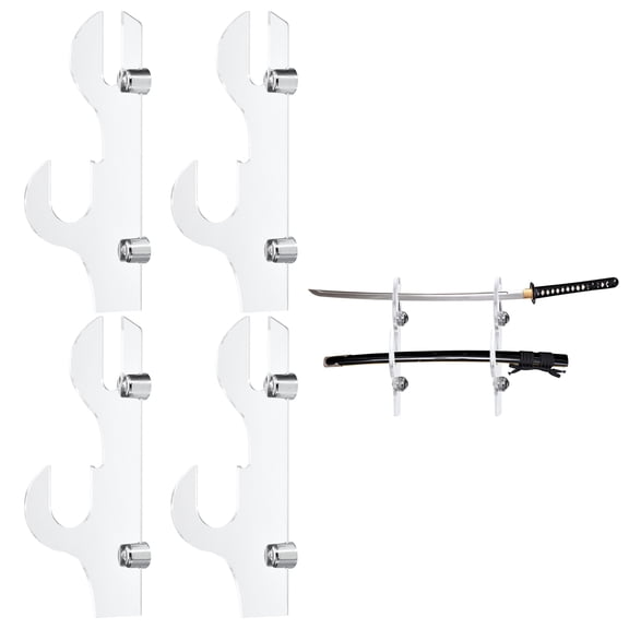 Uxcell 2 Pair Sword Holder Wall Mount, Acrylic Sword Display Stand Light Saber Storage Rack for Home Decor, Clear