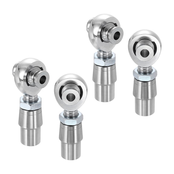 Uxcell (2 Pairs) 7/8" Joints Rod End Kit, Chrome Plated Steel Rod Ends Right & Left Hand Thread with Spacer, Tube Adapters, Jam Nuts for Traction Bars, Steering, and Links Joints