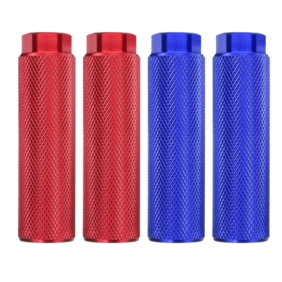 Uxcell 2 Pairs Bike Pegs Aluminum Alloy Rear Stunt Pegs Anti-Skid Back Seat Stands fit 3/8" Axles for Mountain Bike, Red & Blue