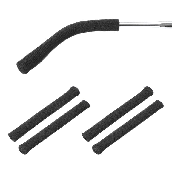 Uxcell 2 Pairs Eye Glass Replacement Temples, Cotton Anti-Slip Eyeglass End Tips Glasses Retainers Fits 3mm for Universal Thin Metal Eyeglass Sunglasses Temple, 75mm Black