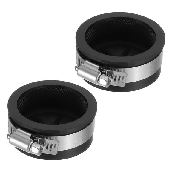 Uxcell 2Pcs 1 1/2 Inch Mechanical Test Pipe Cap Pipe Steel Plug Cover Black