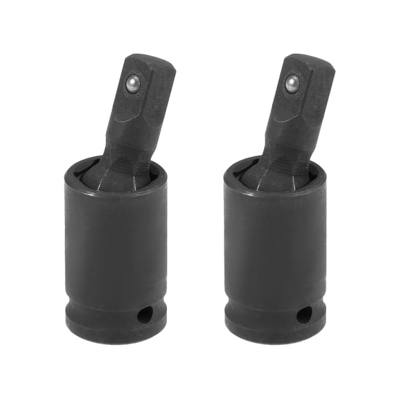 Uxcell 2 Pcs 1/4 Inch Drive Universal Joint Swivel Deep Impact Socket, Cr-V Steel
