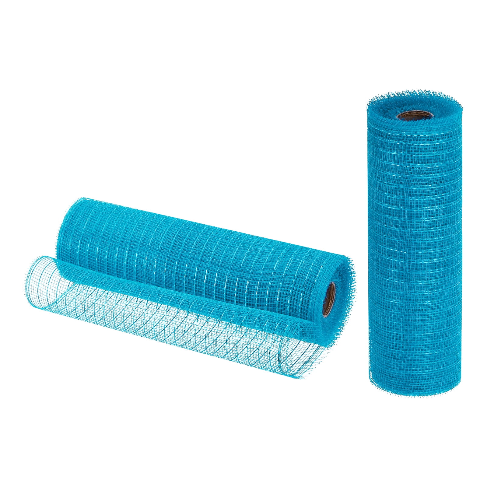 Uxcell 2 Pcs 10" x 30Feet PP Decorative Mesh Ribbon, Blue with Blue Foil