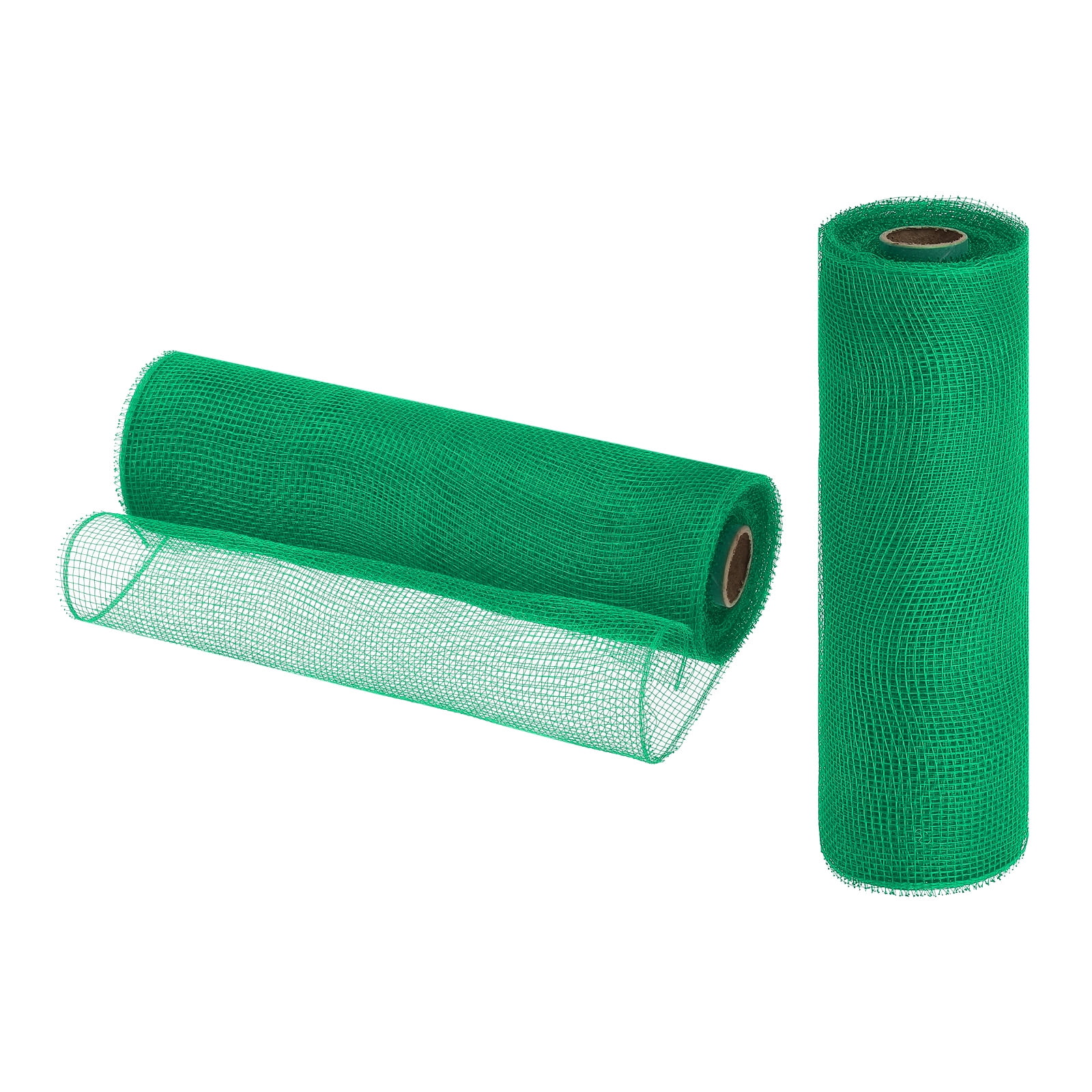 Uxcell 2 Pcs 10" x 30Feet PP Decorative Mesh Ribbon, Dark Green with  Foil