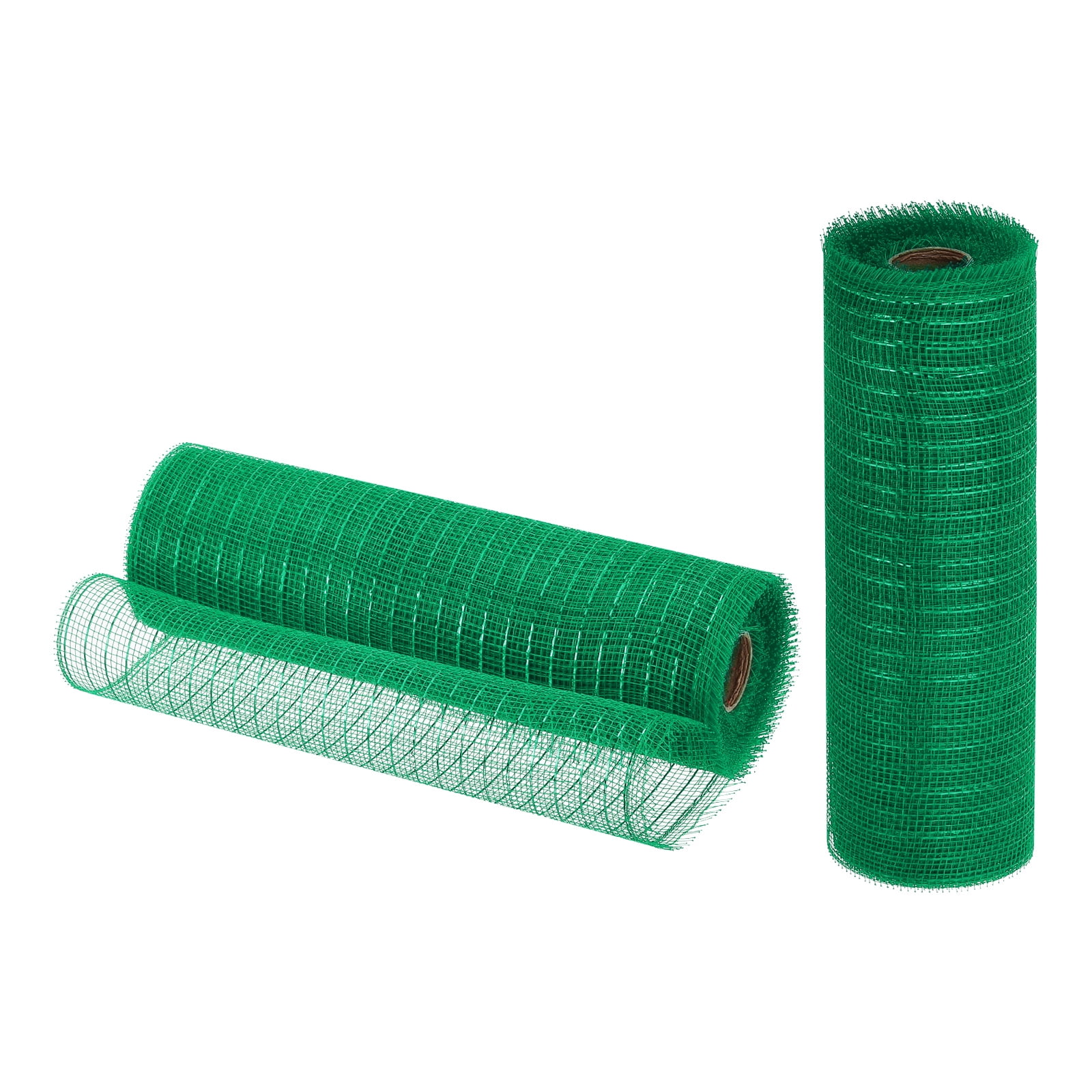 Uxcell 2 Pcs 10" x 30Feet PP Decorative Mesh Ribbon, Dark Green with Green Foil