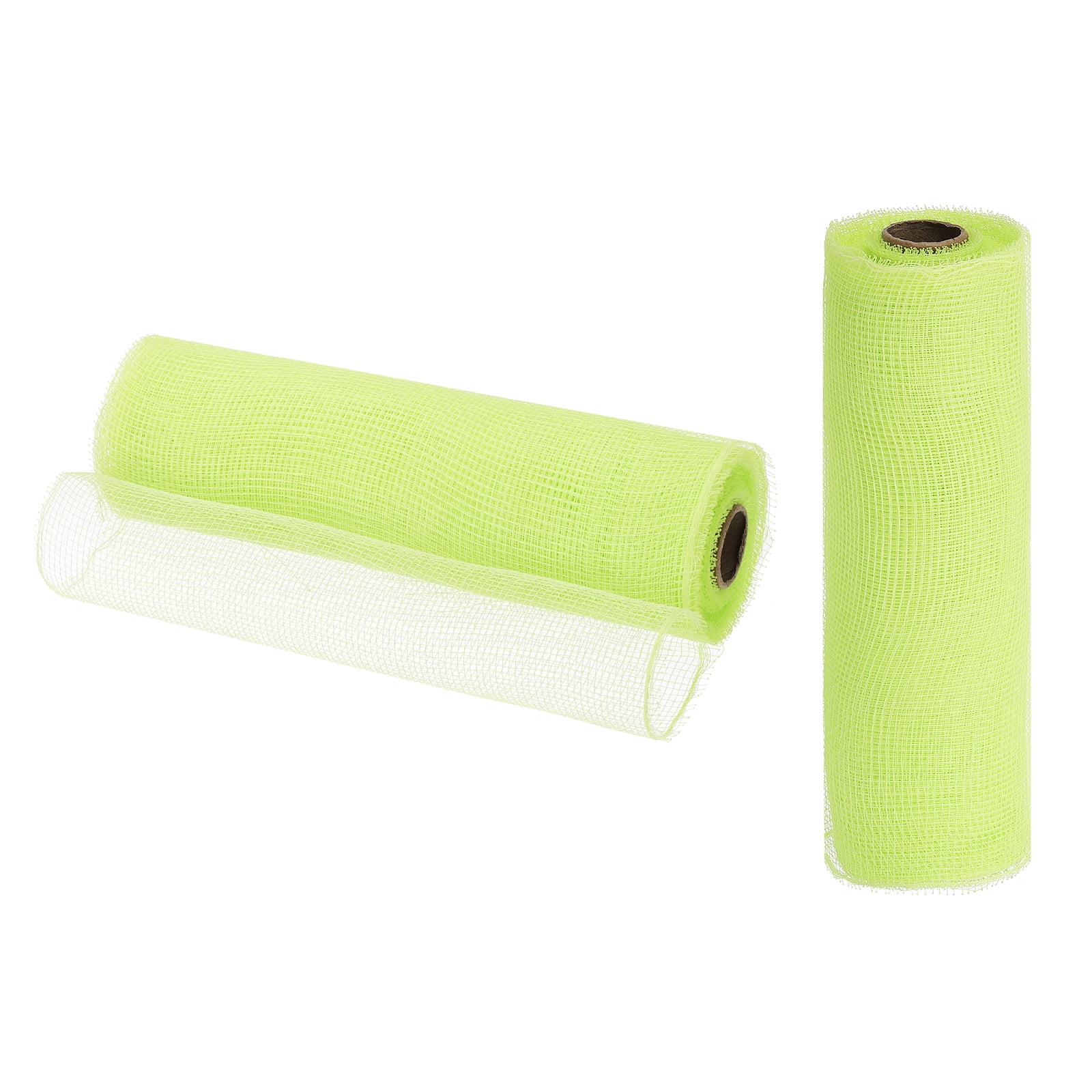 Uxcell 2 Pcs 10" x 30Feet PP Decorative Mesh Ribbon, Green with  Foil