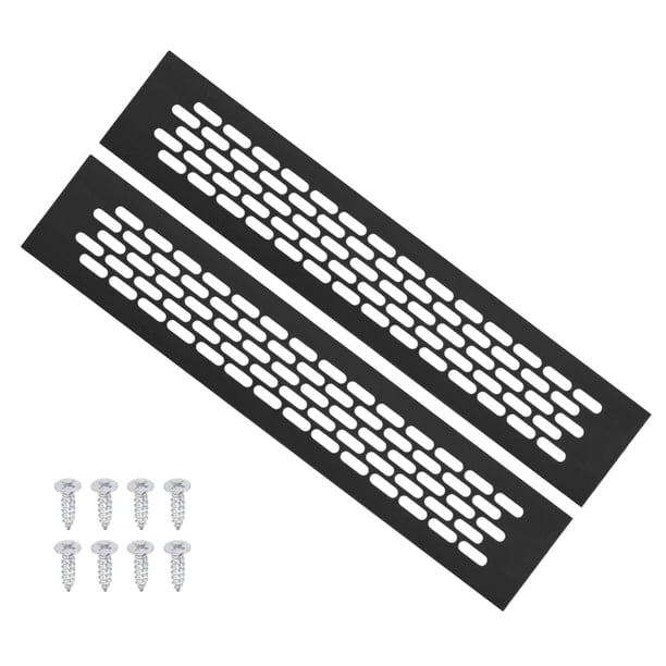 Uxcell 2-Pack 12 X 2 Inch Door Air Vent Cover Grille – Aluminum Black Ventilation Grille With Screws