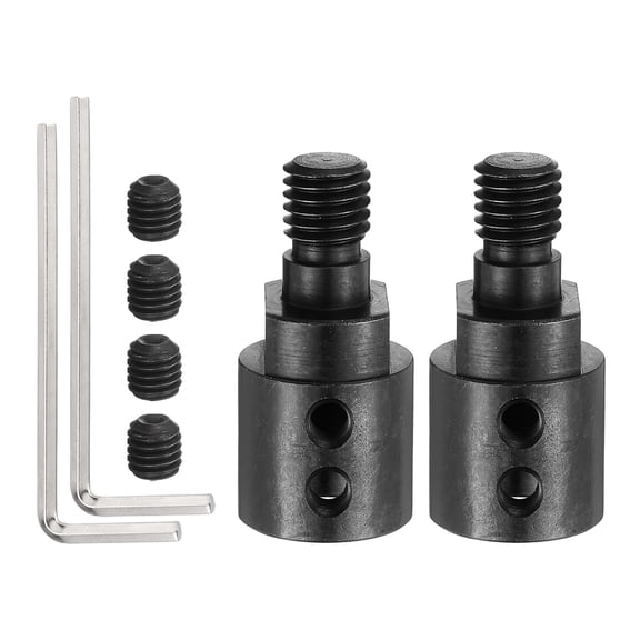 Uxcell 2 Pcs 12mm to M10 Motor Arbor Shaft in 1045 Steel, with Set Screws and Wrench for DIY Mini Saw Chuck Blades and Grinding Wheels Mandrel Motors Connector Rod