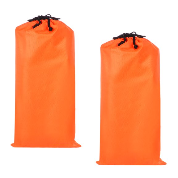 Uxcell 2 Pcs 17.7 x 9.8 Inch Tripod Monopod Case Bag, Oxford Cloth Foldable Tripod Carrying Case Bag with Drawstring, Fits Speaker/Light Stand/Studio/Outdoor/Travel/Camping, Orange