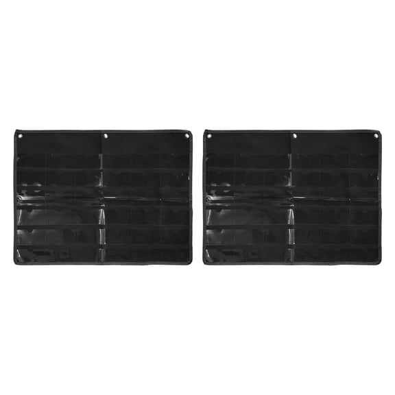 Uxcell 2 Pcs 2" x 4" Index Card Holder Sleeve, 36 Card Slots Organizer Sleeve for Office Home Organization, Black