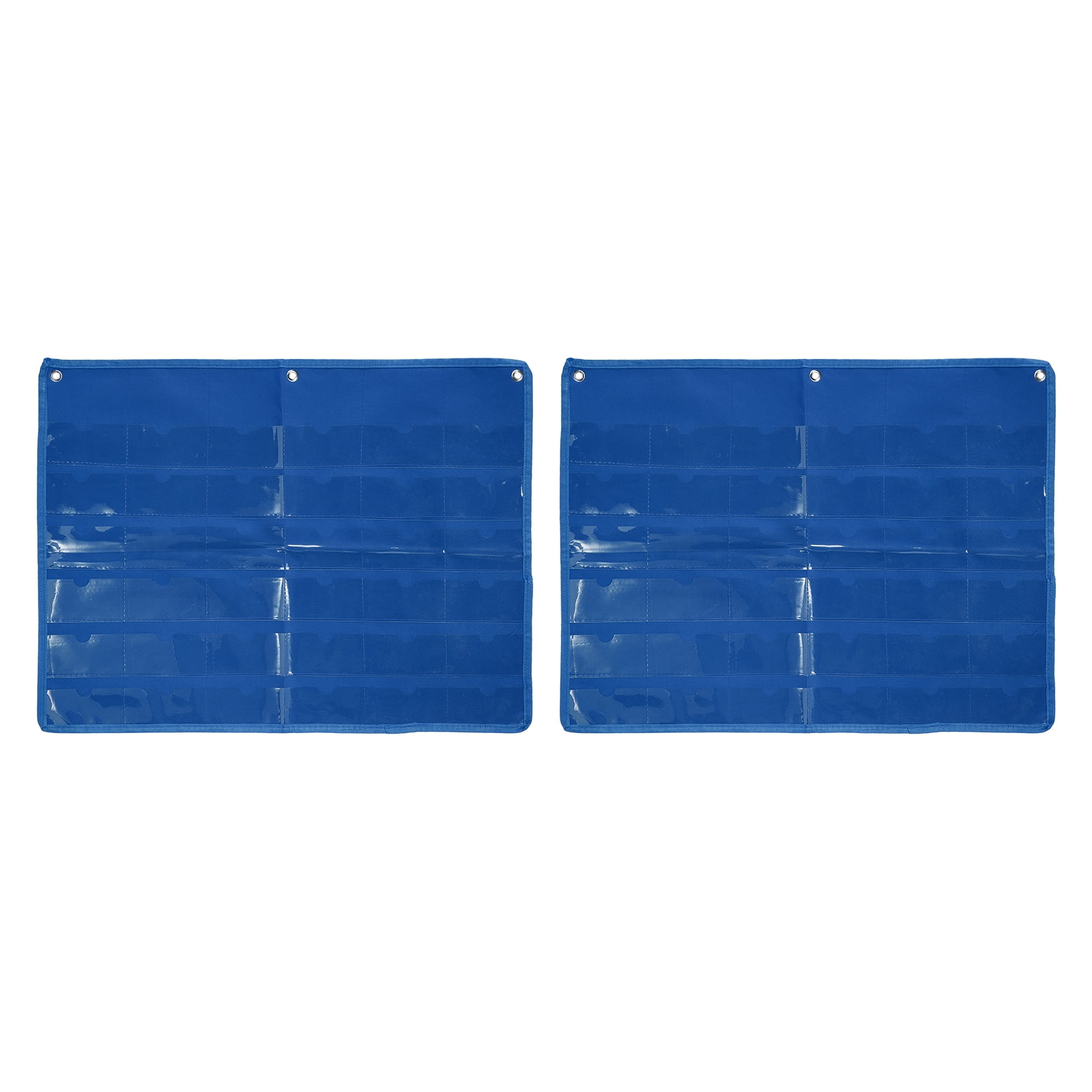 Uxcell 2 Pcs 2" x 4" Index Card Holder Sleeve, 36 Card Slots Organizer Sleeve for Office Home Organization, Blue