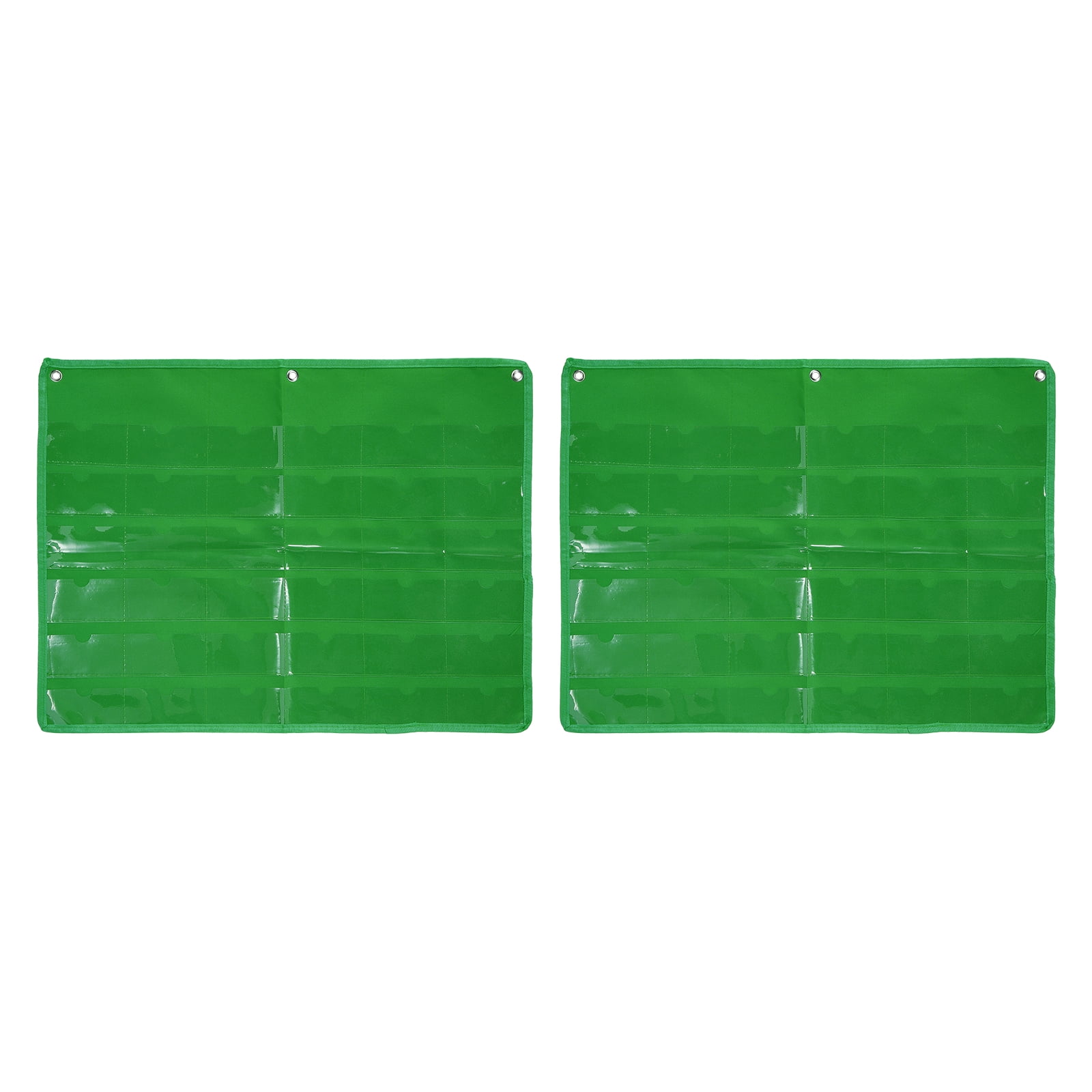 Uxcell 2 Pcs 2" x 4" Index Card Holder Sleeve, 36 Card Slots Organizer Sleeve for Office Home Organization, Green