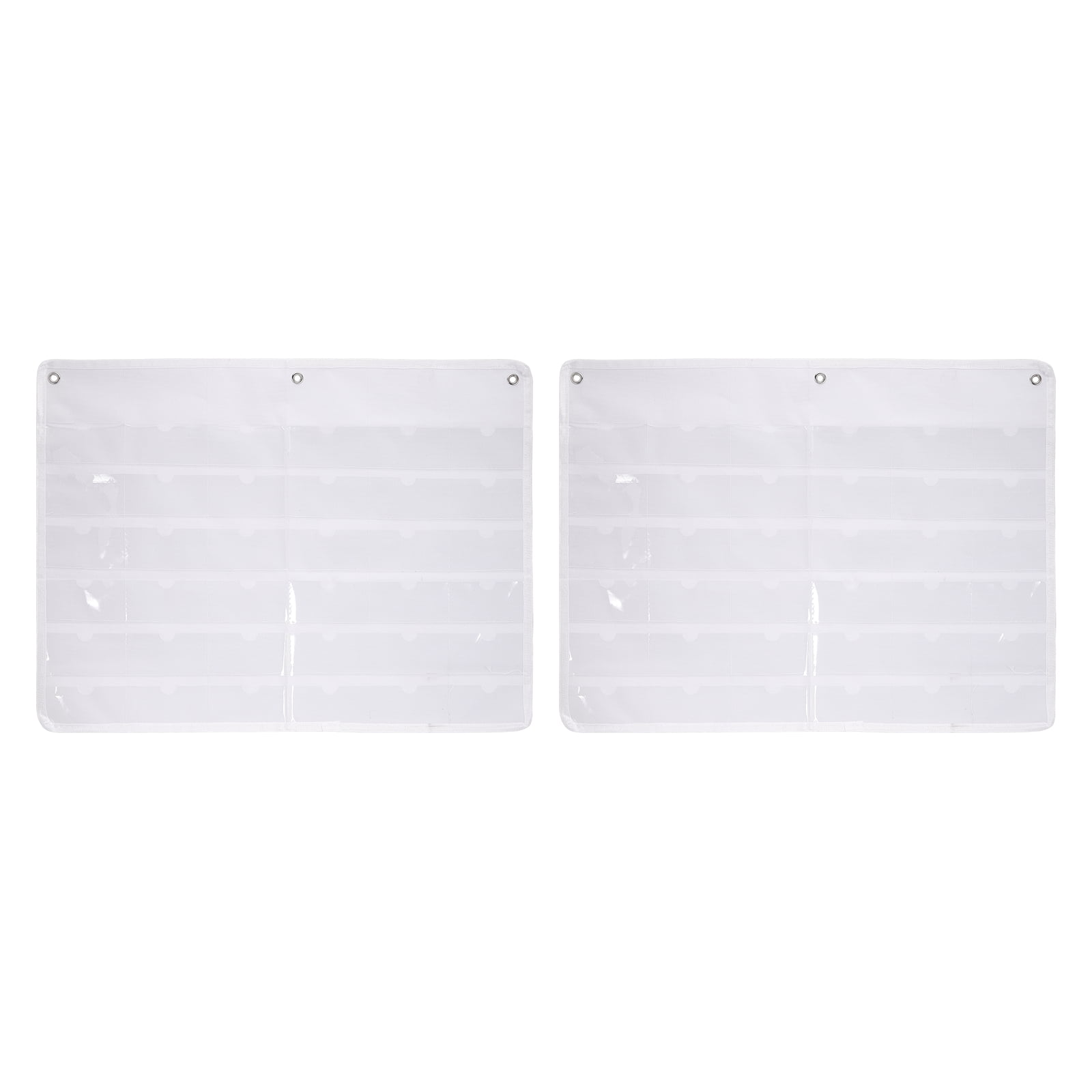 Uxcell 2 Pcs 2" x 4" Index Card Holder Sleeve, 36 Card Slots Organizer Sleeve for Office Home Organization, White