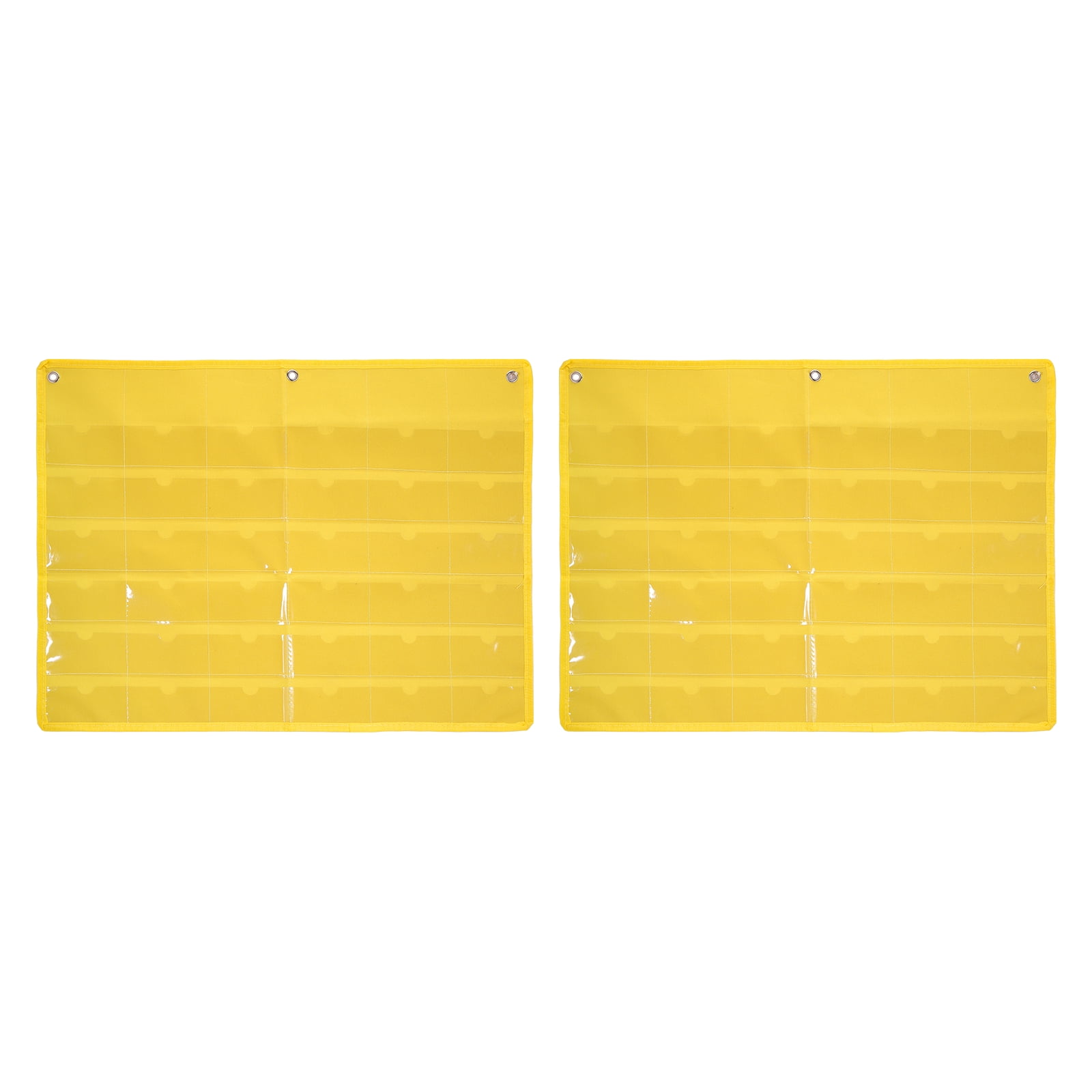Uxcell 2 Pcs 2" x 4" Index Card Holder Sleeve, 36 Card Slots Organizer Sleeve for Office Home Organization, Yellow