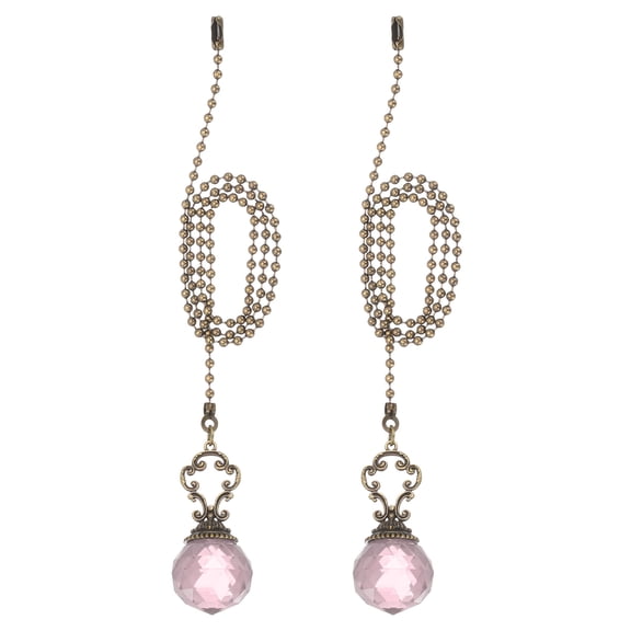 Uxcell 2 Pcs 22" Crystal Ceiling Fan Pull Chain, Pink (Crystal Prism Ball)