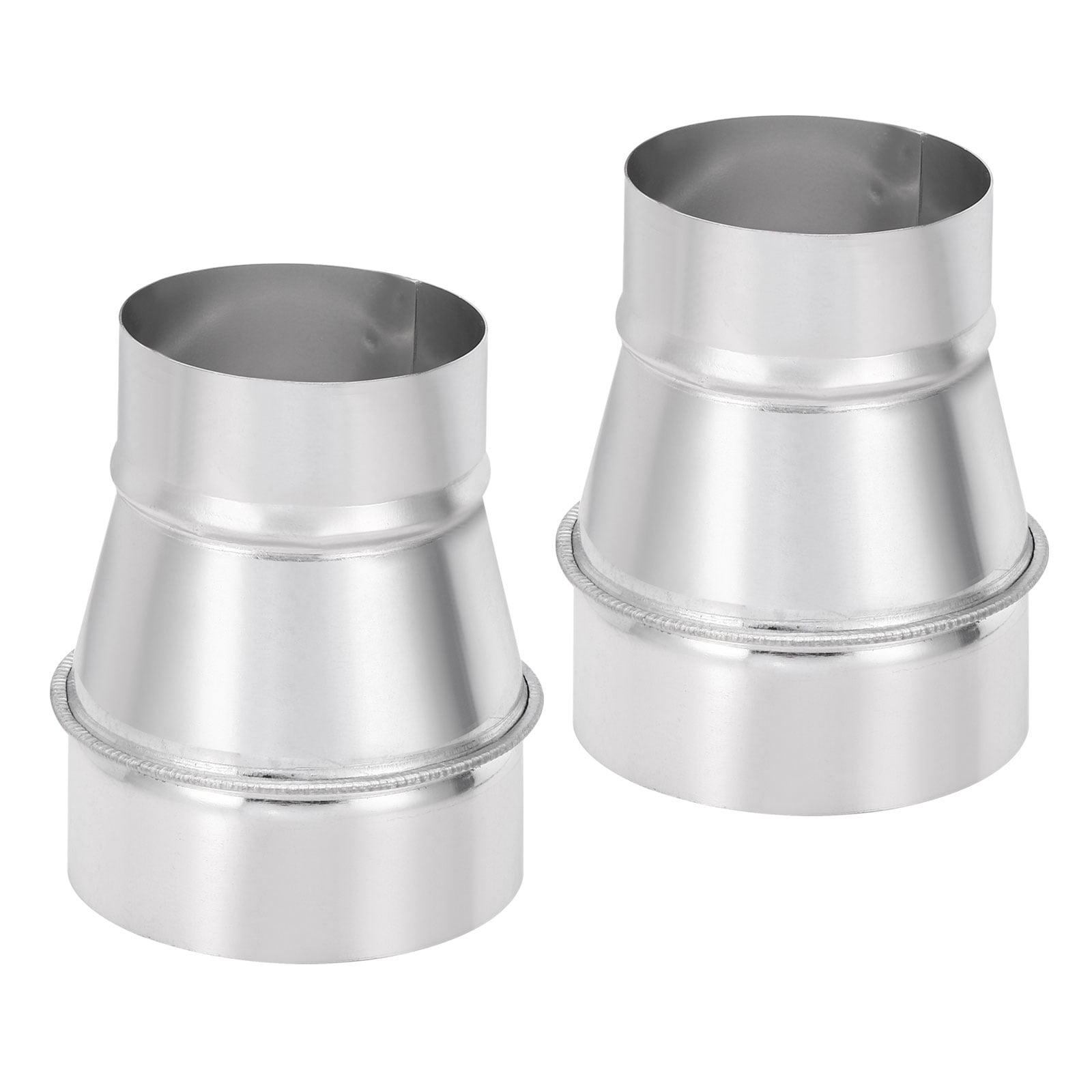 Uxcell 2 Pcs 3" to 4" Galvanized Steel Round Duct Reducer Adapter Connector,Silver Tone