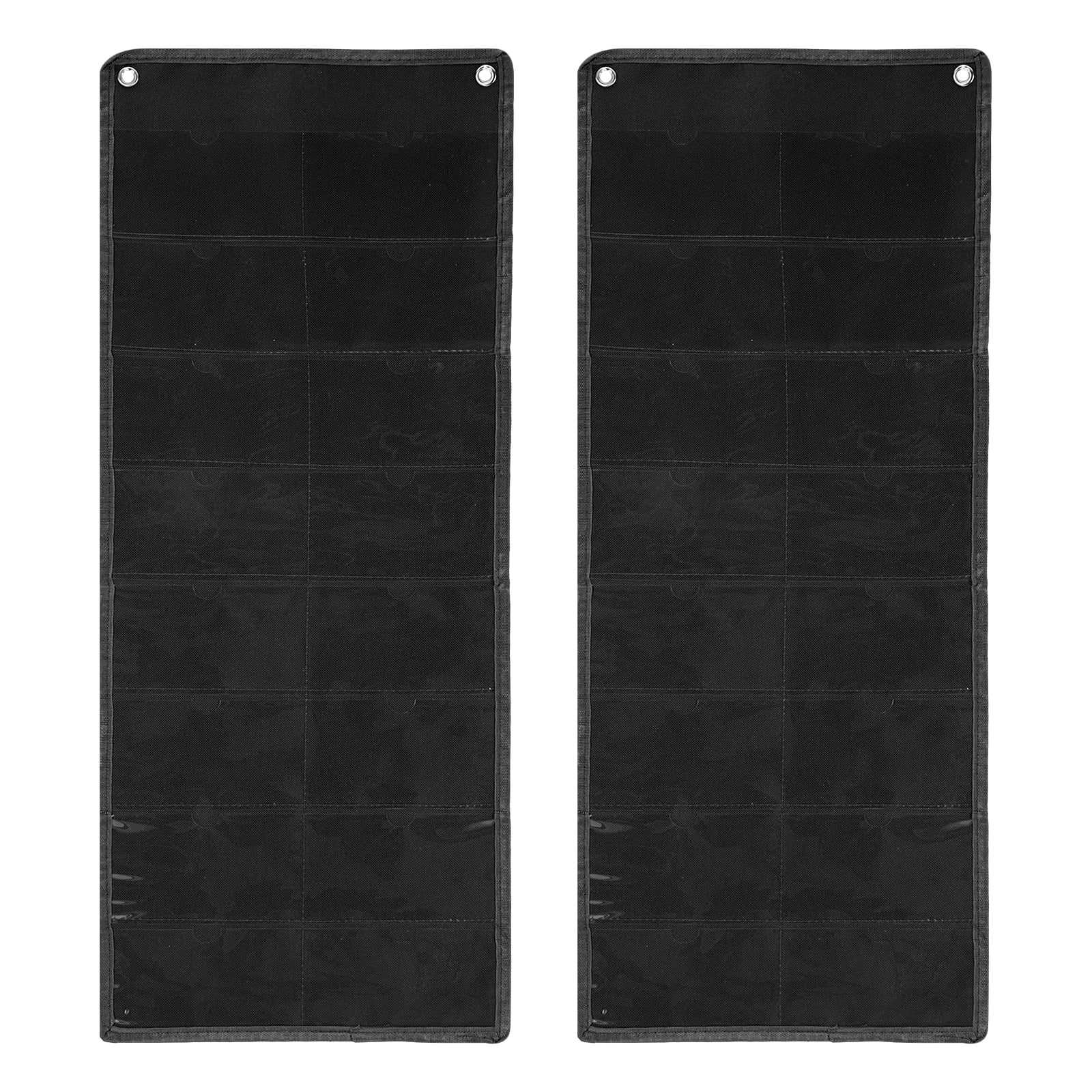 Uxcell 2 Pcs 3" x 5" Index Card Holder Sleeve, 16 Card Slots Organizer Sleeve for Office Home Organization, Black