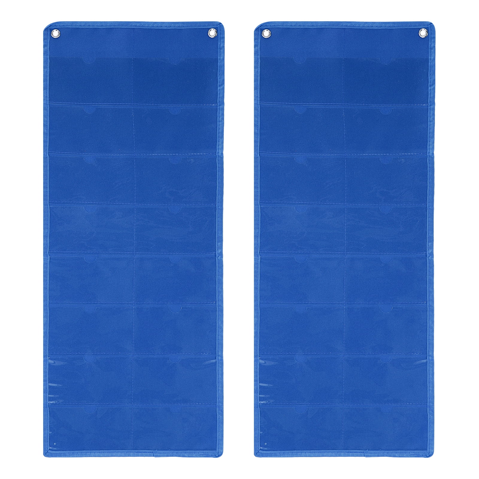 Uxcell 2 Pcs 3" x 5" Index Card Holder Sleeve, 16 Card Slots Organizer Sleeve for Office Home Organization, Blue