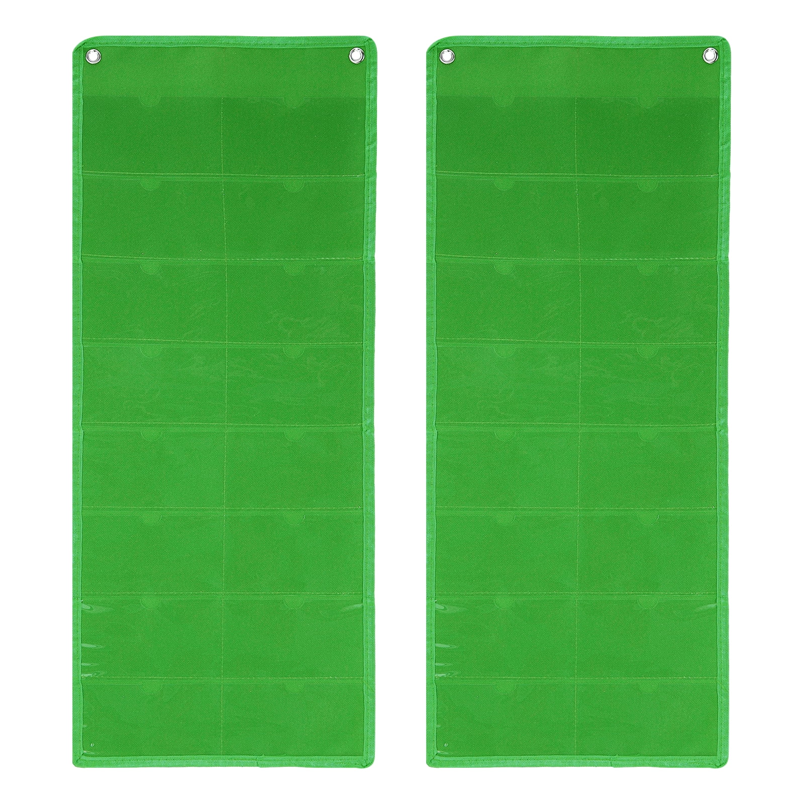 Uxcell 2 Pcs 3" x 5" Index Card Holder Sleeve, 16 Card Slots Organizer Sleeve for Office Home Organization, Green