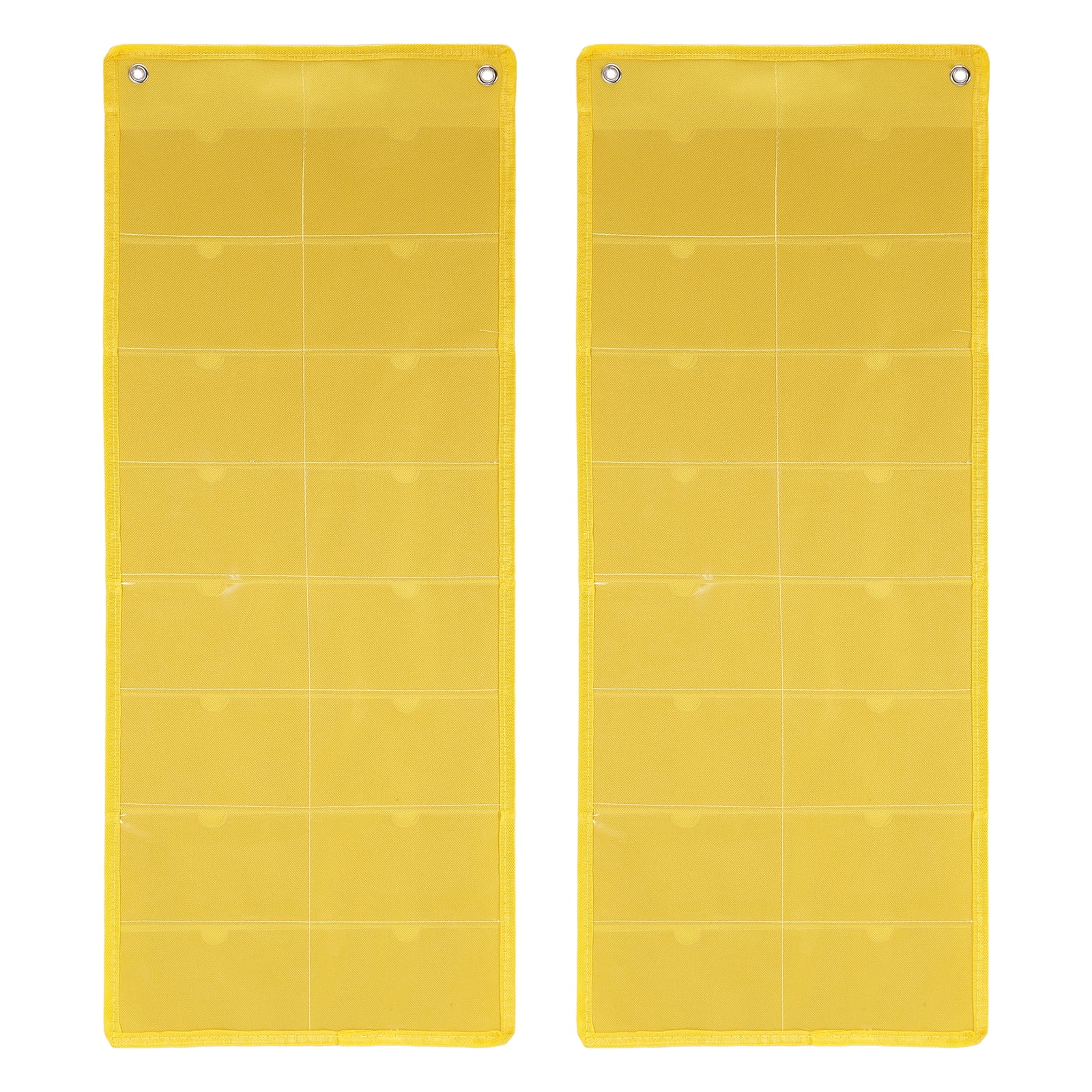 Uxcell 2 Pcs 3" x 5" Index Card Holder Sleeve, 16 Card Slots Organizer Sleeve for Office Home Organization, Yellow
