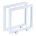 thumbnail image 1 of Uxcell 2 Pcs 3D Floating Display Case, 6.3 x 6.3 x 0.8 Inch Floating Frame Display Holder Stand, Transparent PE Jewelry Storage Box, White, 1 of 6