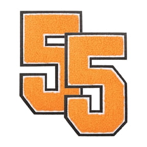 Uxcell 2 Pcs 4.7" Orange Number 5 Chenille Iron on Number Patches, Terry Cloth Patch