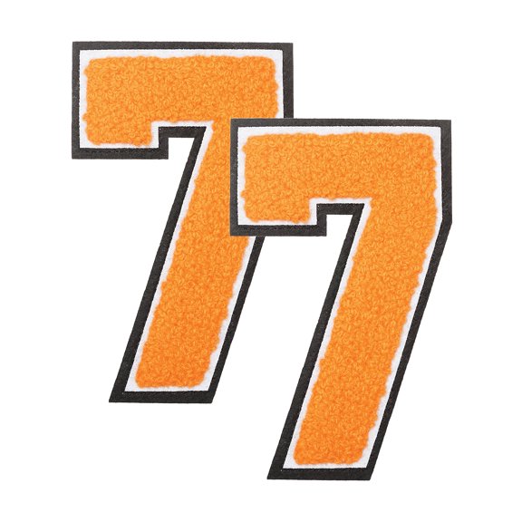 Uxcell 2 Pcs 4.7" Orange Number 7 Chenille Iron on Number Patches, Terry Cloth Patch