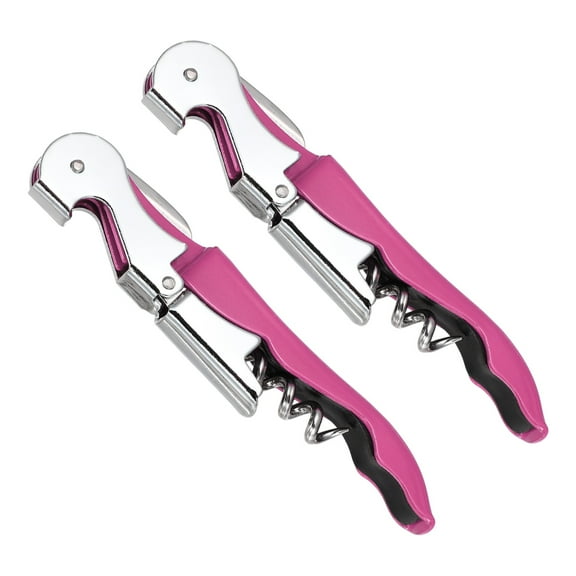 Uxcell 2 Pcs 4.8" Wine Openers Waiter Corkscrew Wine Bottle Opener, Pink