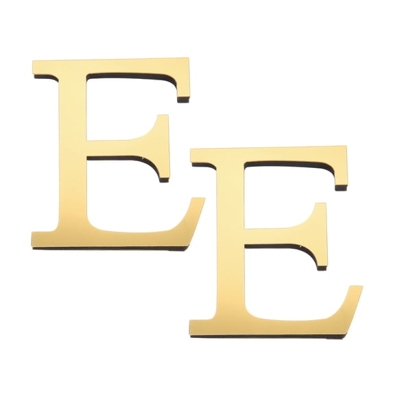 Uxcell 2 Pcs 4 Inch 3D Acrylic Alphabet Mirror Wall Stickers Letter E Self-Adhesive Home Decor Letter Sign Art Sticker Decal for DIY Home Decoration Light Gold