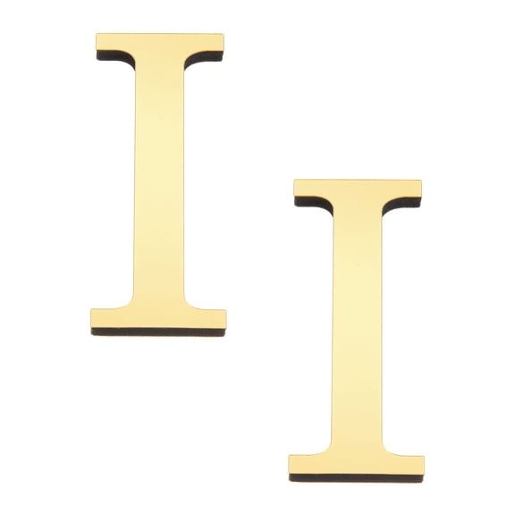 Uxcell 2 Pcs 4 Inch 3D Acrylic Alphabet Mirror Wall Stickers Letter I Self-Adhesive Home Decor Letter Sign Art Sticker Decal for DIY Home Decoration Light Gold