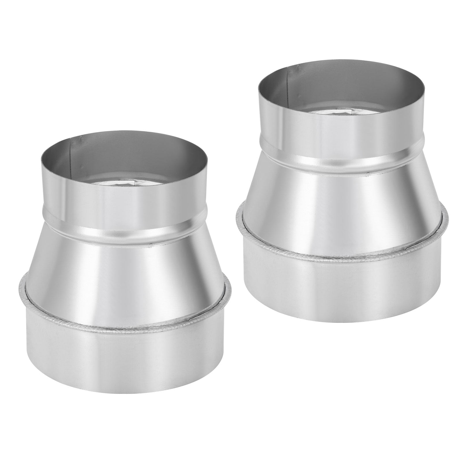 Uxcell 2 Pcs 4" to 5" Galvanized Steel Round Duct Reducer Adapter Connector,Silver Tone