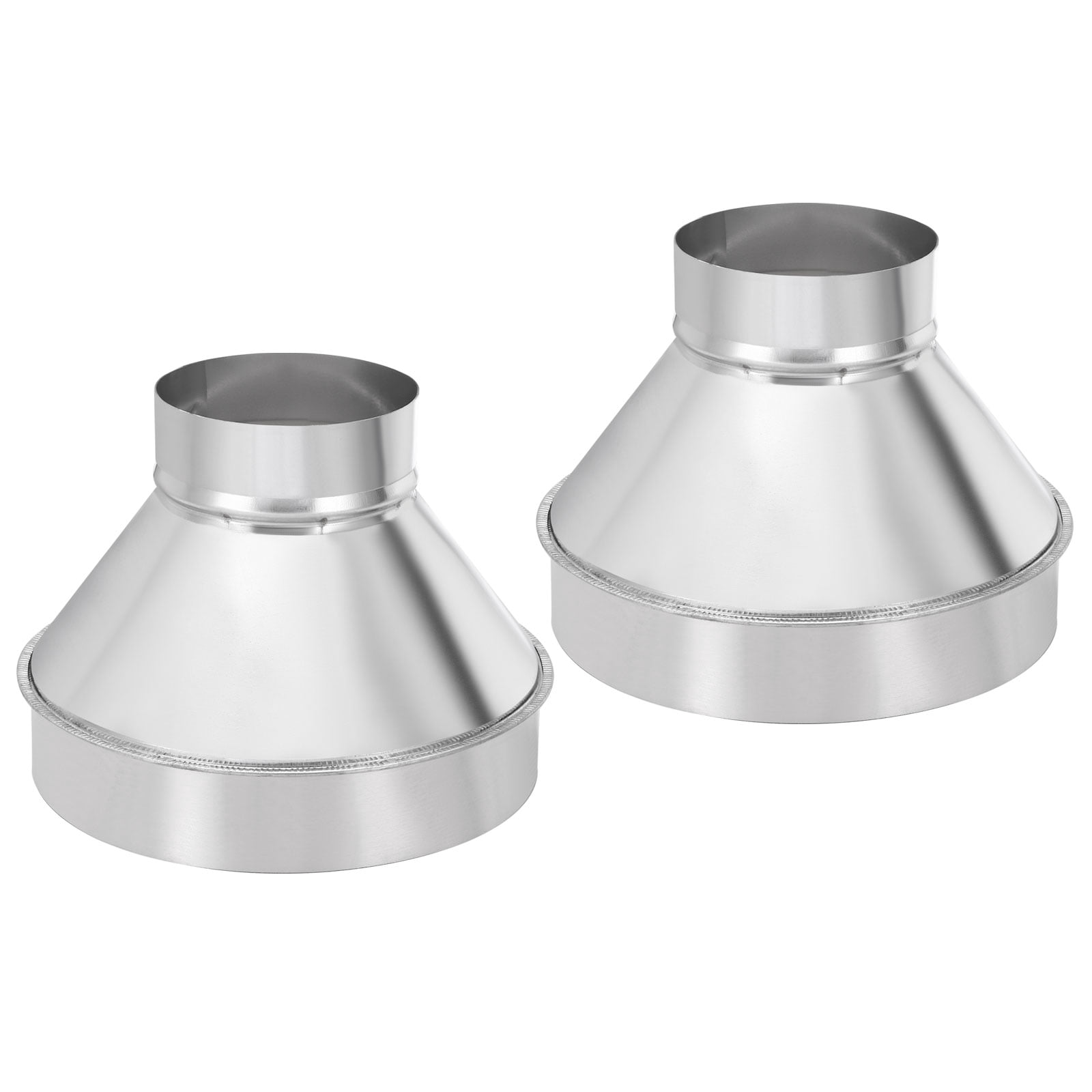 Uxcell 2 Pcs 4" to 8" Galvanized Steel Round Duct Reducer Adapter Connector,Silver Tone