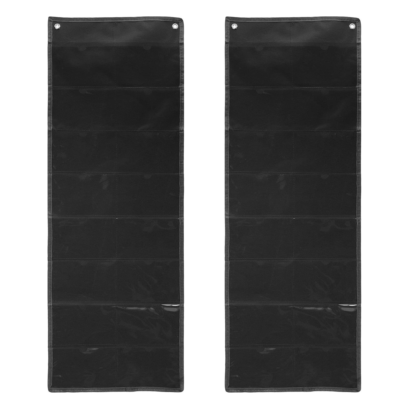 Uxcell 2 Pcs 4" x 6" Index Card Holder Sleeve, 16 Card Slots Organizer Sleeve for Office Home Organization, Black
