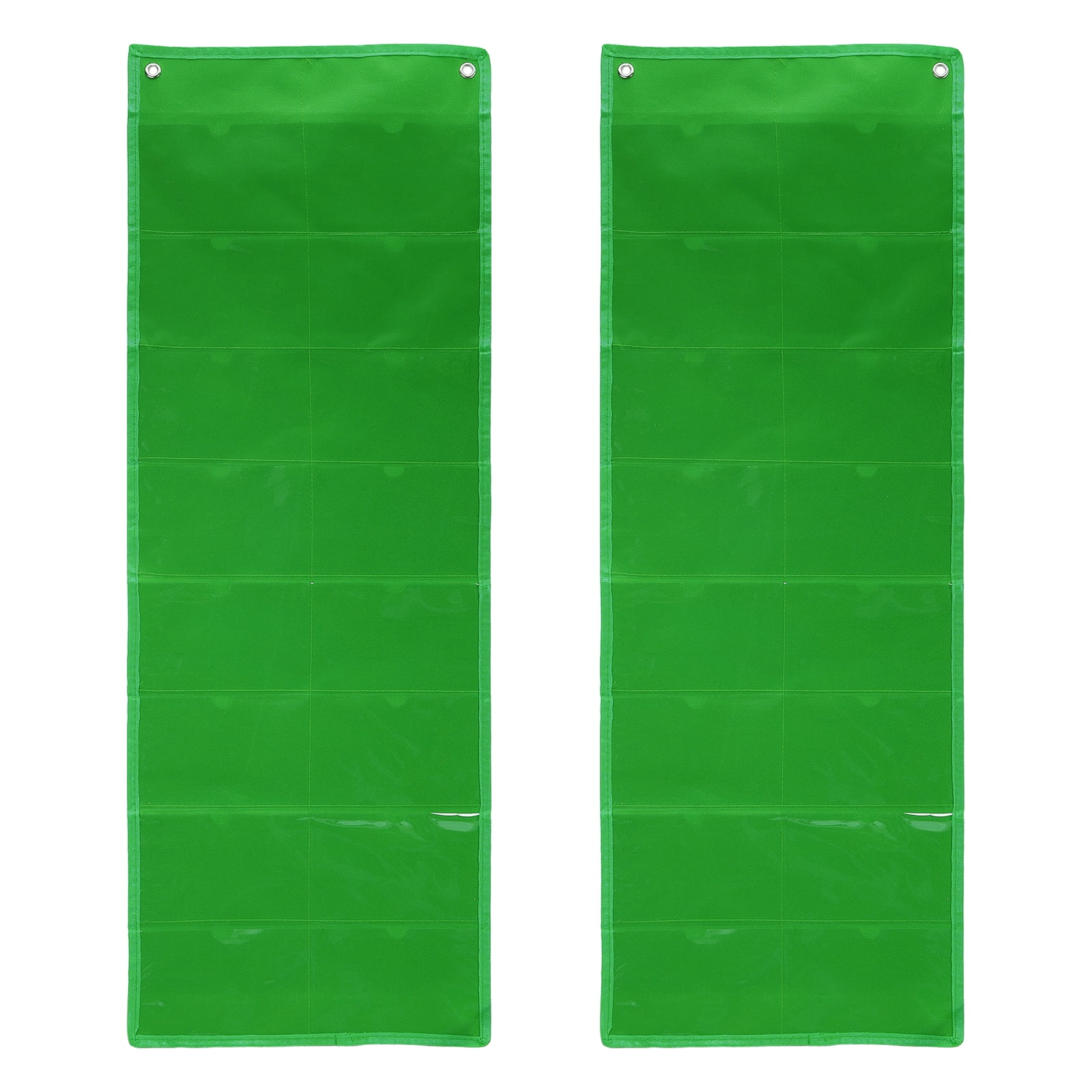 Uxcell 2 Pcs 4" x 6" Index Card Holder Sleeve, 16 Card Slots Organizer Sleeve for Office Home Organization, Green