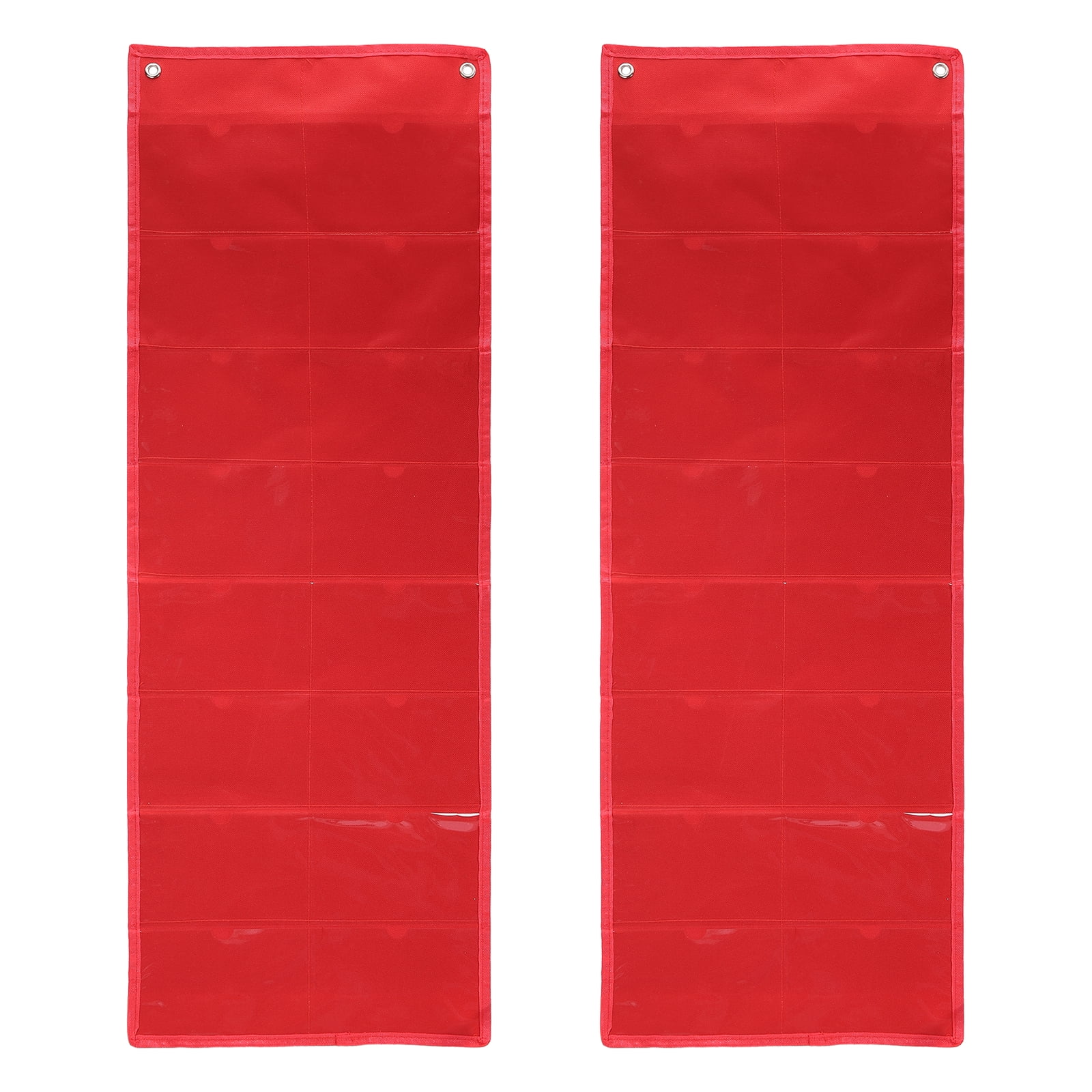 Uxcell 2 Pcs 4" x 6" Index Card Holder Sleeve, 16 Card Slots Organizer Sleeve for Office Home Organization, Red