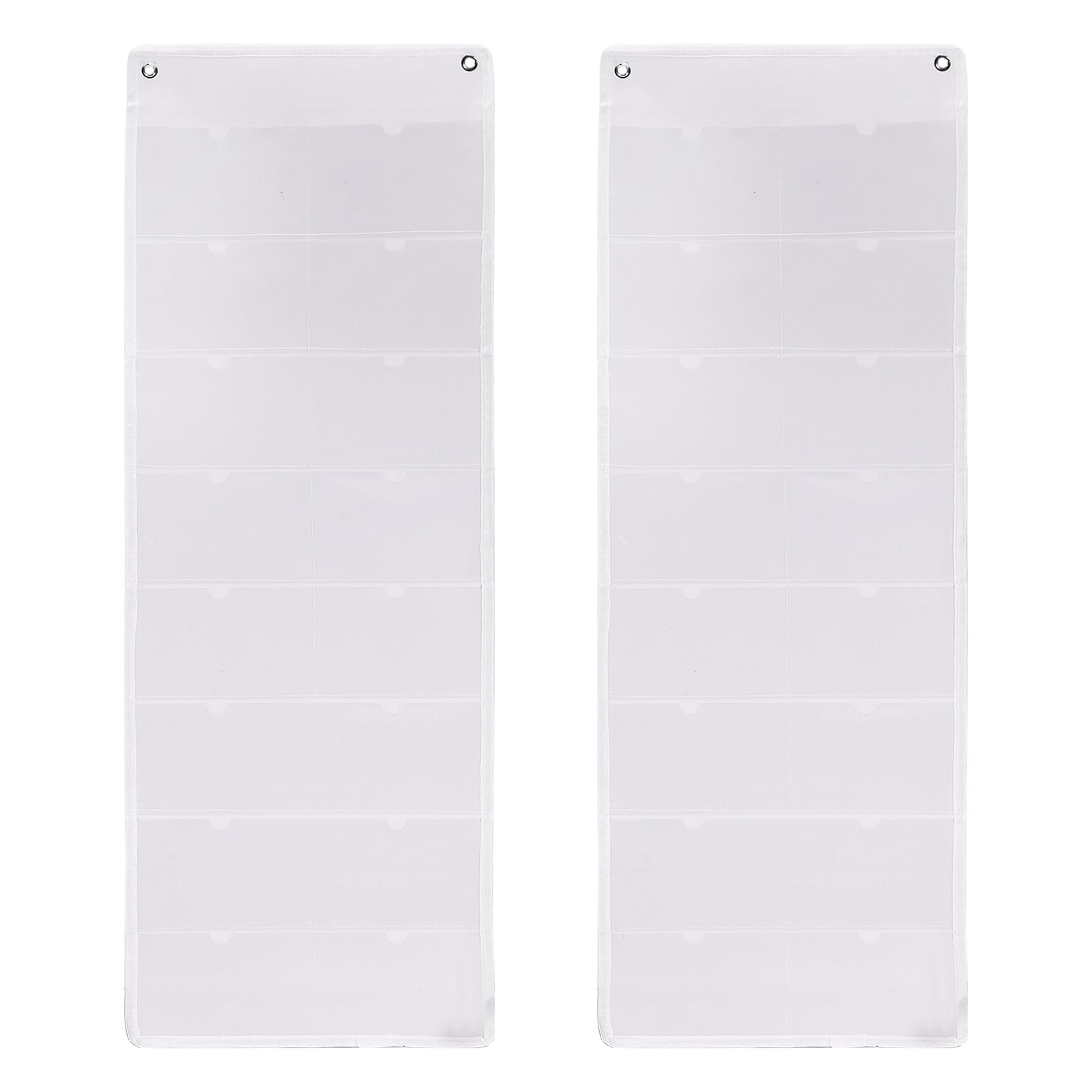 Uxcell 2 Pcs 4" x 6" Index Card Holder Sleeve, 16 Card Slots Organizer Sleeve for Office Home Organization, White