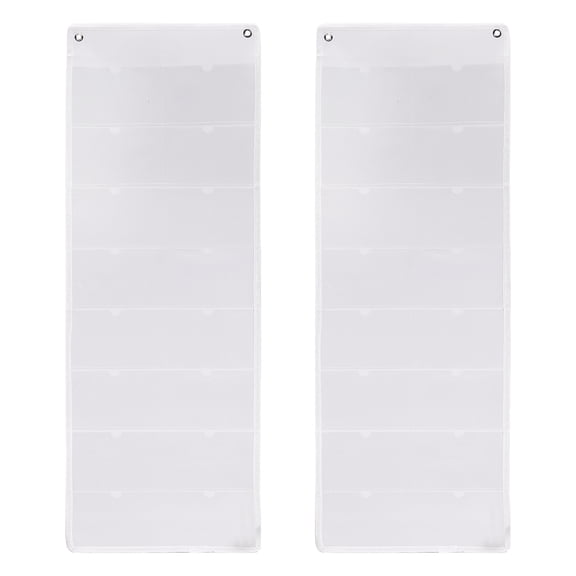 Uxcell 2 Pcs 4" x 6" Index Card Holder Sleeve, 16 Card Slots Organizer Sleeve for Office Home Organization, White